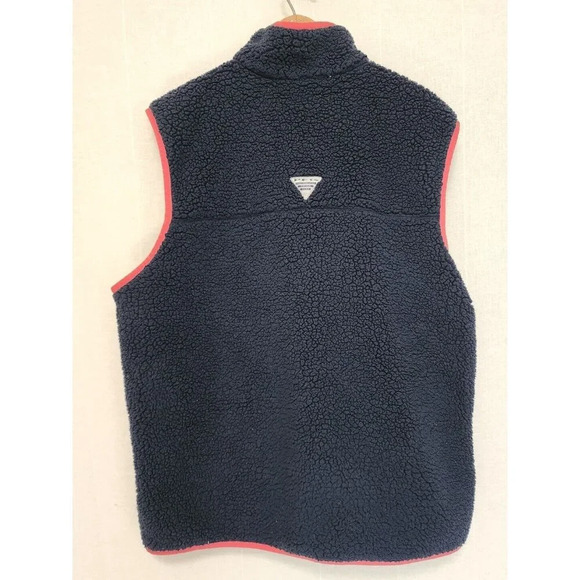 Columbia PFG Mens Sherpa Vest Size Large Budweiser Embroidered Blue - Picture 4 of 7